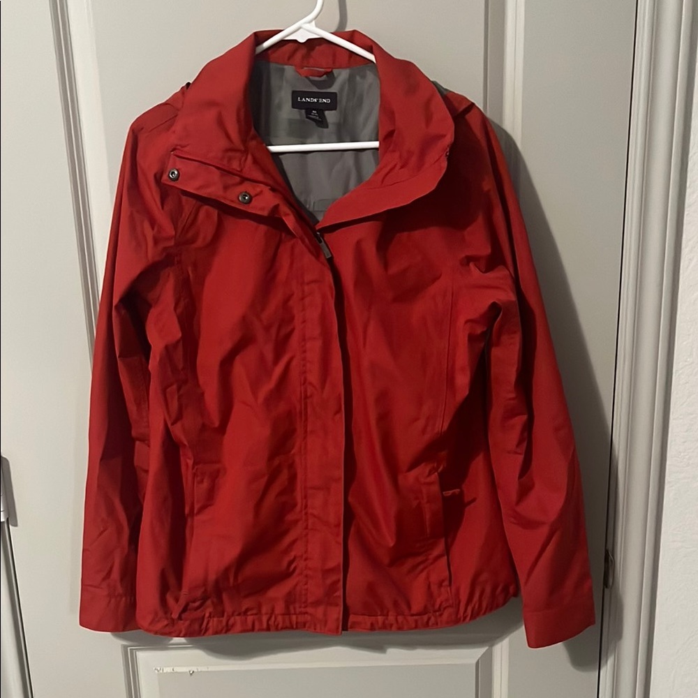 Lands' End Red Rain Jacket